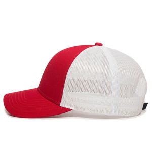 Casquette de Baseball Camionneur Rouge avec Logo Personnalisé Broderie Premium Structuré Fit Mesh Dos Réglable Snapback Chapeaux Casquettes - Product Image 5