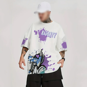 Đồ họa in T-Shirt màu đen tương lai Robot thiết kế, 100% polyester, mặc giản dị, hàng ngày quá khổ T-Shirt - Product Image 1