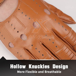 Guantes de Conducción de Cuero Duraderos, Impermeables y Antideslizantes con Correa de Muñeca Ajustable, Unisex, para Todas las Estaciones - Product Image 4