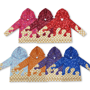 Sudadera con capucha de manga larga para niños, con estampado de chispas de helado de colores, OEM/ODM/RTS, ropa para niños, ropa para niños pequeños. - Product Image 2