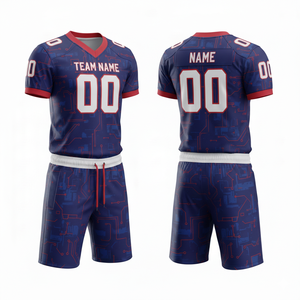 ชุดยูนิฟอร์มอเมริกันฟุตบอลแบบปรับแต่งได้ พร้อมกางเกงขาสั้นและตำแหน่งโลโก้ด้านหน้า - Product Image 3