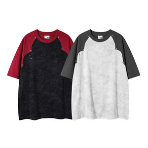 Camiseta de Verano 2026 para Hombre, Estilo Retro Americano, Cuello en V, Talla Grande, 180 Gramos, 100% Algodón, Transpirable, de Punto, Manga Corta - Product Image 2