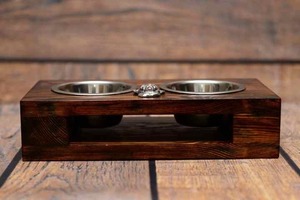 Estación de mascotas de madera en relieve Simple, fácil limpieza, bebedero de madera para perros y gatos - Product Image 2