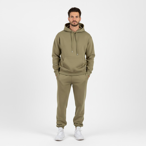 Ensemble survêtement pour homme en molleton 300 g/m² avec logo personnalisé, sweat-shirt et jogging de sport, vêtements de sport chauds pour l'hiver, vente en gros OEM ODM - Product Image 5
