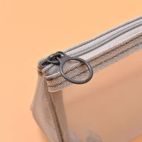 Trousse à crayons fantaisie en maille de nylon transparente avec fermeture éclair, personnalisable (couleur et logo), pour l'école et le bureau – Nouveauté très demandée