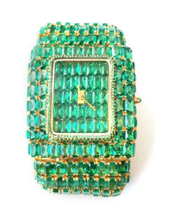 Montre de luxe pour hommes glacé vert émeraude 925 argent Sterling diamant Moissanite montre Rectangle Antique Hip Hop Style montre-bracelet - Product Image 1