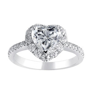 Bague de fiançailles personnalisée en or blanc 14 carats avec diamant de laboratoire taillé en cœur certifié IGI pour mariage de femme - Product Image 6