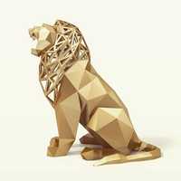 Estatua de Animal Geométrica Tradicional Antigua de Aluminio Cromado Pulido Plateado Personalizable Moderna en Oferta