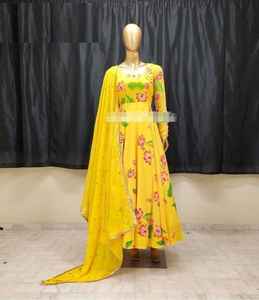 ชุดเดรสลายดอกไม้ Georgatte Maxi anarkali Maxi - Product Image 3