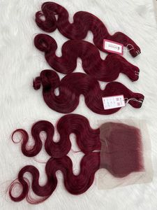 Mèches naturelles vierges ondulées, qualité supérieure, corps en eau, Extension de cheveux, Machine à coudre 100%, Double tissage, avec Frontal - Product Image 5