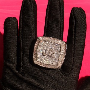 LL Hip Hop Rappeur Lettre Iced Out Vvs Bague personnalisée Iced Out VVS Moissanite Diamant Argent sterling 925 Bague Moissanite personnalisée - Product Image 5