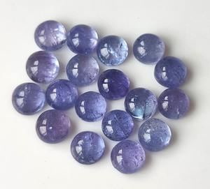 พลอยสีฟ้าหลังแบนทรงกลม4มม.-8มม. พลอย tanzanite ธรรมชาติสำหรับทำเครื่องประดับ - Product Image 1