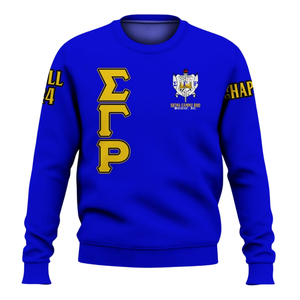 Sudadera con Cuello Redondo de la Hermandad Sigma Gamma Rho, Azul y Dorado de 1922, Sudadera de Forro Polar Premium para Mujer, Estilo de Regalo de Invierno - Product Image 1