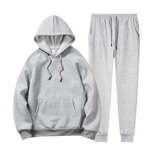 Ensembles de survêtements d'hiver pour hommes Sweat à capuche à manches longues doublé polaire thermique et ensemble de jogging à jambes larges - Product Image 1
