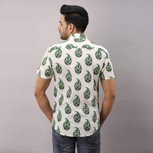 Camisa Casual de Algodón a Rayas Verdes para Hombre, 100% Popelina, Cuello con Botones, Transpirable, Corte Regular, Talla 6XL, Camisas de Vestir - Product Image 5