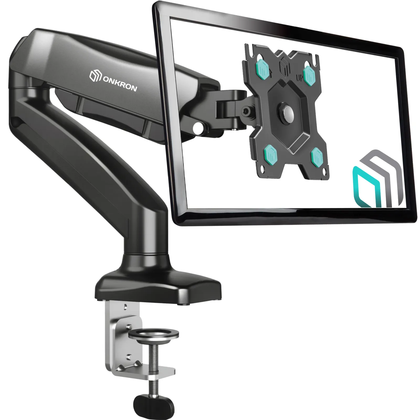 ONKRON Desk Monitor Mount Stand for 13" - 32 LCD LED OLED Computer Screens Full Motion Mounting Arm up to 17.6 lbs G80 Black