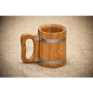 Mug en bois naturel avec poignée en pierre d'agate intégrée - Product Image 3