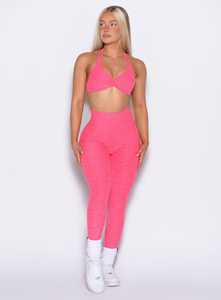 Dernier néon taille élastique Scrunch fesses avec poches latérales Leggings taille haute Active Wear Leggings Gym Workout Leggings pour les femmes - Product Image 3