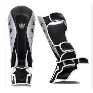 Nuevo Diseño de Espinilleras de Cuero Ligeras, Transpirables y Ajustables 2026, con Logotipo Personalizado, Impresión de Alta Calidad para Entrenamiento de MMA - Product Image 1