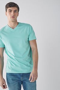 Camiseta de verano personalizada para clubs de hombres promociones de eventos 100% algodón estampado largo cuello en V manga corta Anti-retráctil hecho en EE. UU. Reino Unido - Product Image 2