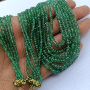 ลูกปัดพลอยมรกตธรรมชาติทรงรีสีเขียวขัดเงาขนาด 3-5 มม. (18 นิ้ว) สำหรับทำเครื่องประดับ - Product Image 2