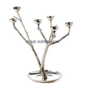 Bougeoir en laiton à 9 bras plaqué or en marbre Décoration de table pour la maison et l'événement de mariage pour Noël et autres occasions spéciales - Product Image 2