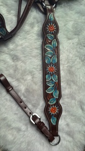 Luxury Custom Premium Western Horse Headstall Breast Collar High Quality <b>Equestrian</b> Riding Leather Rhinestones Handmade Custom - Product Image 4