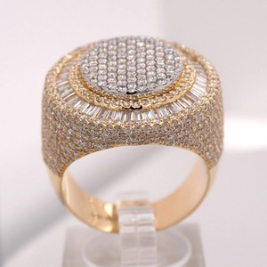 แหวนแต่งงานชุบทอง 14k 18k แหวนเพชรผู้ชาย แหวนเพชรโมอิสซาไนต์ VVS รับรองโดย IGI เครื่องประดับชั้นดี - Product Image 2