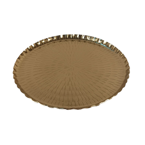 Plateau rond en métal martelé de qualité supérieure, élégante assiette de présentation en aluminium moulé, plateau de service professionnel pour l'hôtellerie - Product Image 5