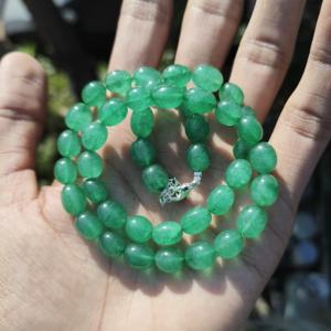 Collier statement en argent sterling avec perles facettées émeraude AAA, pierre précieuse verte, forme de boule de 6 mm, cadeau de mariage, fête, perles - Product Image 2