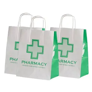Versione speciale del sacchetto di carta della farmacia di Multi forma stampata Logo personalizzato 2024 multicolore Eco Friendly riutilizzabile