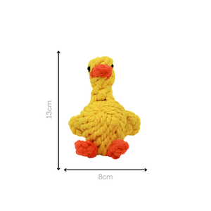 Jouet pour chien Canard Jaune Soleil, en polaire écologique, corde en nylon, coton et plastique, style classique, design mignon, pour le jeu, emballé en sac - Product Image 4