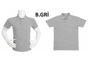 เสื้อโปโลแขนสั้นสีเทาสำหรับผู้ชาย ผ้าฝ้ายอ๊อกซ์ฟอร์ด สไตล์ลำลอง ทรงปกติ สีพื้น ดีไซน์กระดุม ทอแบบพิเศษ - Product Image 2