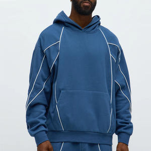 ชุดลำลองสตรีทแวร์สำหรับผู้ชาย ชุดวอร์มโอเวอร์ไซส์ใส่สบาย ปี 2026 รับสกรีนโลโก้ ชุดวอร์มผู้ชายคุณภาพสูง สีพื้น - Product Image 3