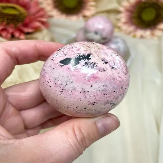 คุณภาพสูงคริสตัล Rhododochrosite ทรงกลม/พลอยทรงกลม:คริสตัลทรงกลม:คริสตัลบําบัด:ตกแต่งบ้าน:ลูกบอลอาเกต:ตกแต่งโต๊ะ:อาเกต