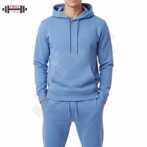 Ensemble de survêtement en molleton technique en coton 100% pour homme, surdimensionné, nouveau design, deux pièces, pantalon de jogging, sweat-shirt à capuche, français - Product Image 1