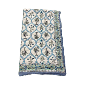 Indian Modern Twin <b>Quilt</b> Reversible Organic 100% Cotton Eco-Friendly Yellow Orange Green HandBlock Print Jaipuri Razai Christmas - Product Image 1