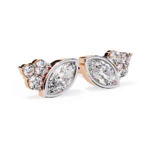 Classic <b>Screw</b> <b>Back</b> 14K Solid <b>Gold</b> <b>Earrings</b> IGI Certified Women's Luxury Jewelry Marquise Cut Filled Lab Grown Diamond Stud - Product Image 1