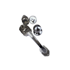 Juego de Manijas Antiguas de Aleación de Zinc para Puerta Principal, Estilo Francés, Decorativas, con Llave, Manija Larga para Puerta de Madera - Product Image 4