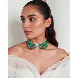 Smaragd-Schleifenkragen-Diamantkette - Product Image 3