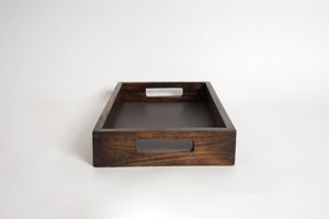 Plateau de service en bois massif récupéré, fabrication artisanale, vente en gros, style rustique, noyer foncé, plateau ottoman pour la maison et la table, 2025 - Product Image 2