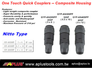 APLUS-enchufe de aire de plástico GYP-AN30PPP, acoplador de ajuste de manguera de PU, material PA66, tamaño de 6,5x10mm - Product Image 4