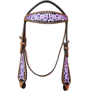 Bridon en cuir de vachette de qualité supérieure, fait à la main, tendance, pour chevaux de spectacle, harnais western, provenant d'exportateurs indiens - Product Image 5