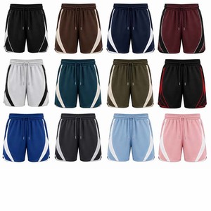 <b>Men</b> Sport <b>Shorts</b> Black <b>Red</b> Side Stripe Quick Dry Drawstring Mid Waist Knitted Polyester <b>Short</b> Length - Product Image 4