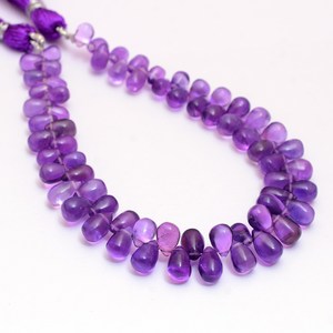 Perles en améthyste naturelle de qualité AAA+, forme goutte, lisses, 5x7mm-6x9mm, pierres semi-précieuses, pour la création de bijoux - Product Image 4