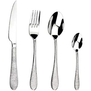 ชุดช้อนส้อมโลหะชุบทองพร้อมที่จับสีดําสําเร็จรูปชุดช้อนส้อม Flatware สําหรับร้านอาหาร - Product Image 6