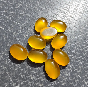 Mango Chalcedon Ovale Form Glatter Cabochon Für Schmuck Herstellung von hochwertigen gelben Edelsteinen Birth stone Armband ringe - Product Image 2