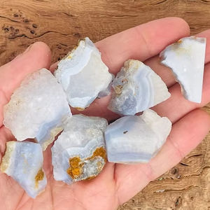 Cristal d'agate en dentelle bleue brute naturelle non traitée, pierres précieuses brutes en vrac, taille personnalisée pour la fabrication de bijoux - Product Image 6