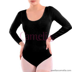 Body da Danza e Ginnastica a Maniche Lunghe da Donna in Nylon/Cotone/Spandex Mod. 2014 per Ragazze - Product Image 4