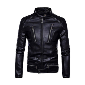 Veste en cuir de style européen de haute qualité pour hommes vestes grande taille personnalisables en cuir véritable - Product Image 1